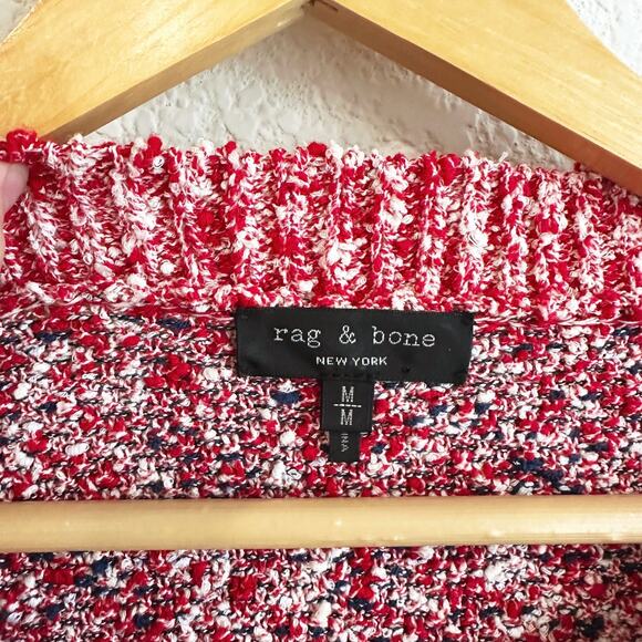 Rag & Bone Womens Halstead Varsity Sweater Medium Chunky Knit Oversized Preppy - Picture 3 of 9